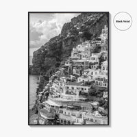 Positano Black and White Fine Art Photo Print, Amalfi Coast Italy Poster