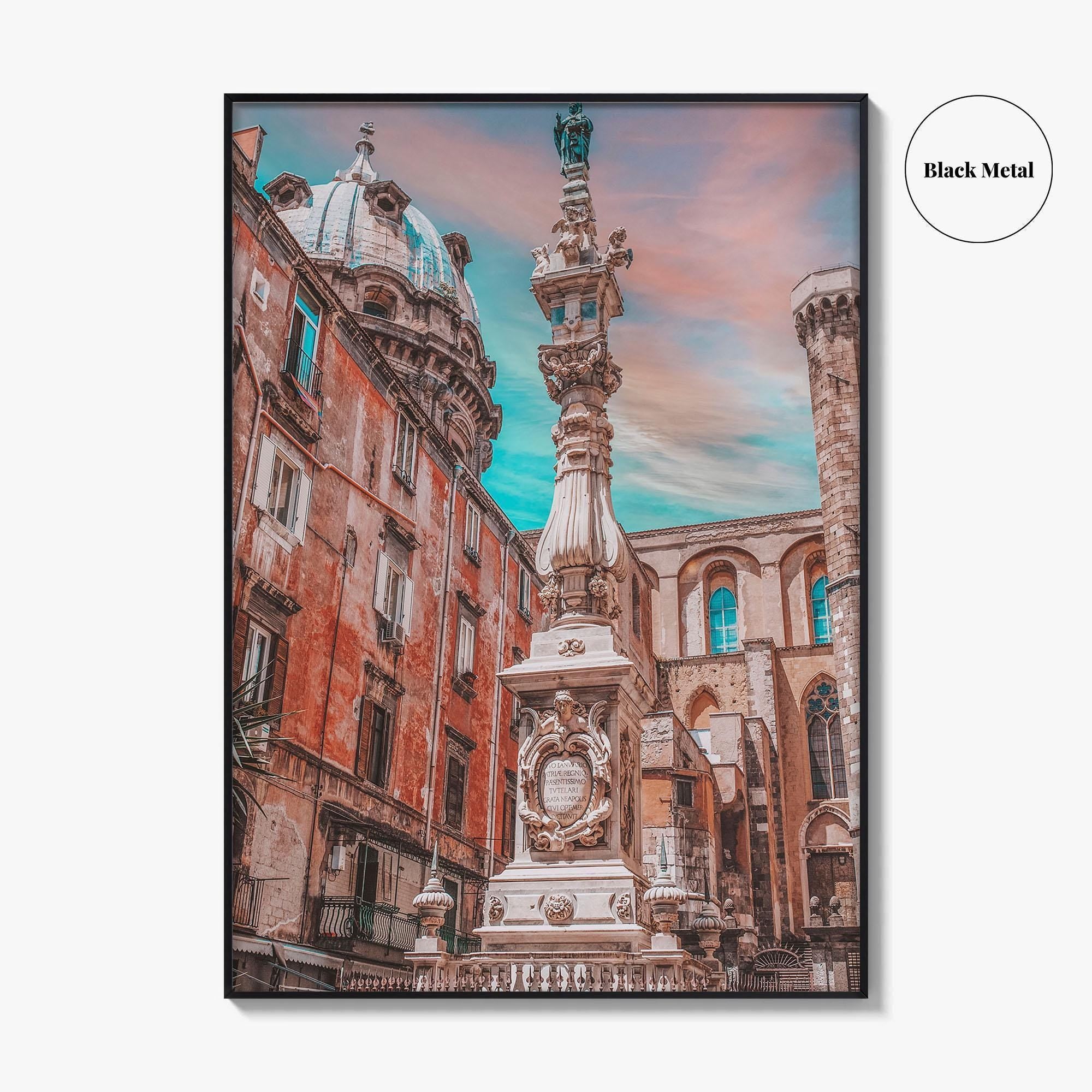 Naples Italy Fine Art Photo Print, Napoli Old Town, San Gennaro Obelisk Poster