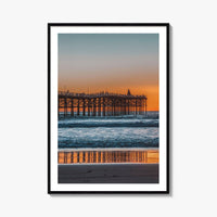 Mission Beach Fine Art Photo Print, San Diego Crystal Pier California Poster
