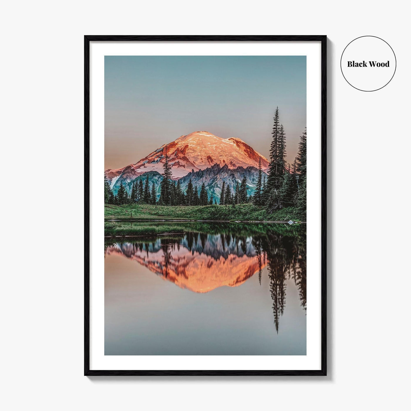 Mount Rainier Fine Art Photo Print, Tipsoo Lake, National Park, Washington USA Poster