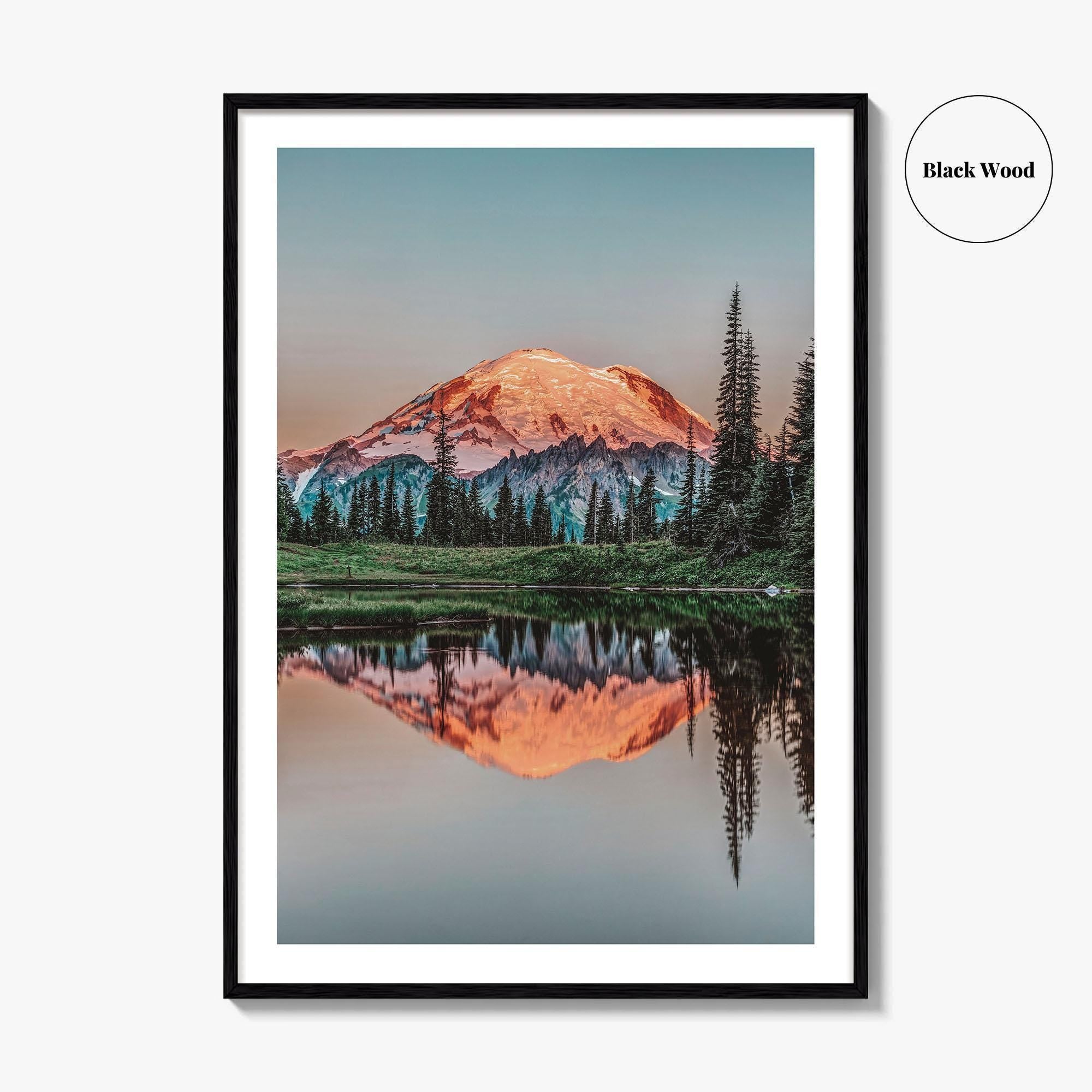 Mount Rainier Fine Art Photo Print, Tipsoo Lake, National Park, Washington USA Poster