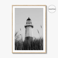 Montauk Black and White Fine Art Photo Print, Lighthouse, Hamptons, Long Island Poster