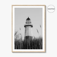 Montauk Black and White Fine Art Photo Print, Lighthouse, Hamptons, Long Island Poster