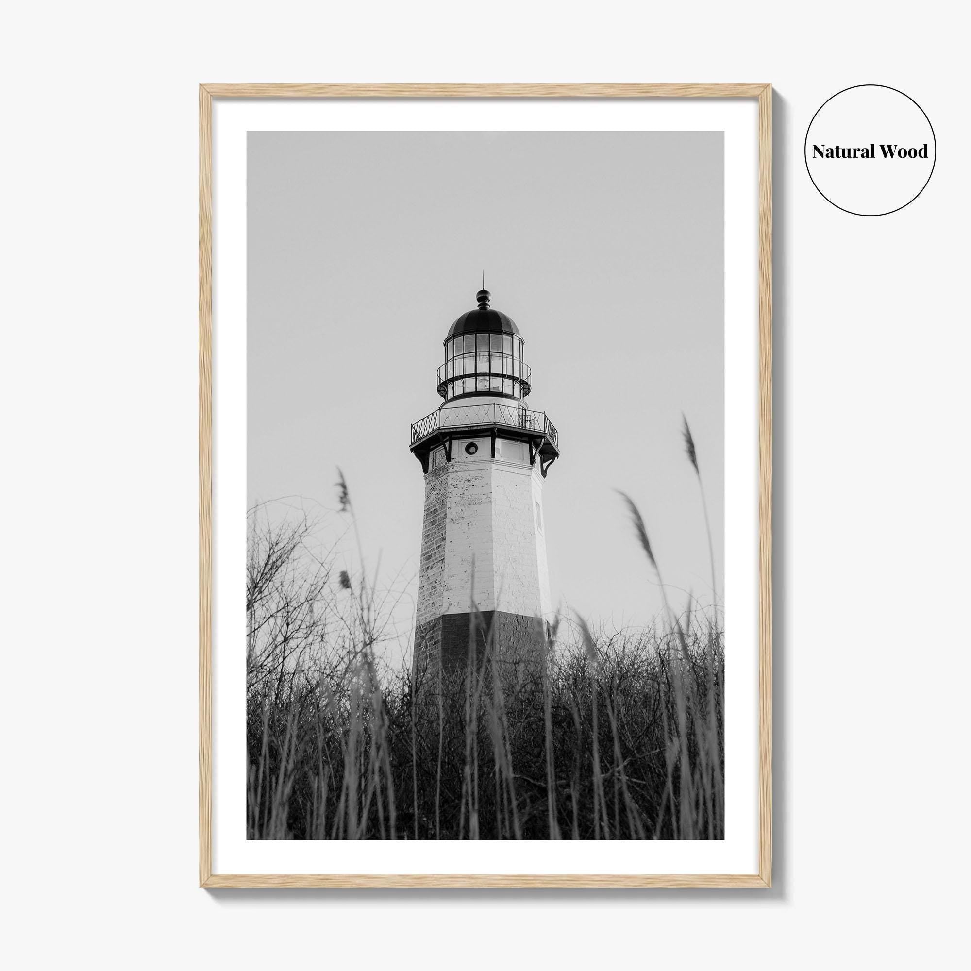 Montauk Black and White Fine Art Photo Print, Lighthouse, Hamptons, Long Island Poster