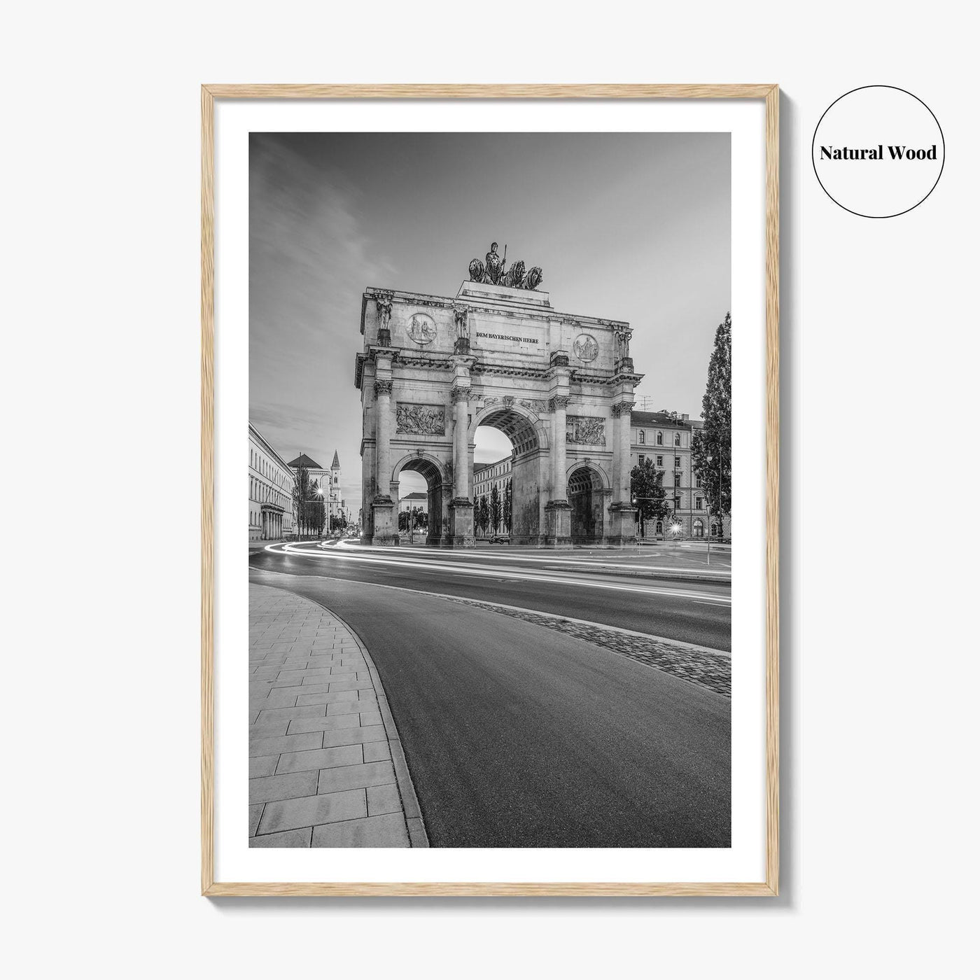 Munich Black and White Fine Art Photo Print, Siegestor, Bavaria, Germany Wall Poster