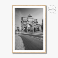 Munich Black and White Fine Art Photo Print, Siegestor, Bavaria, Germany Wall Poster