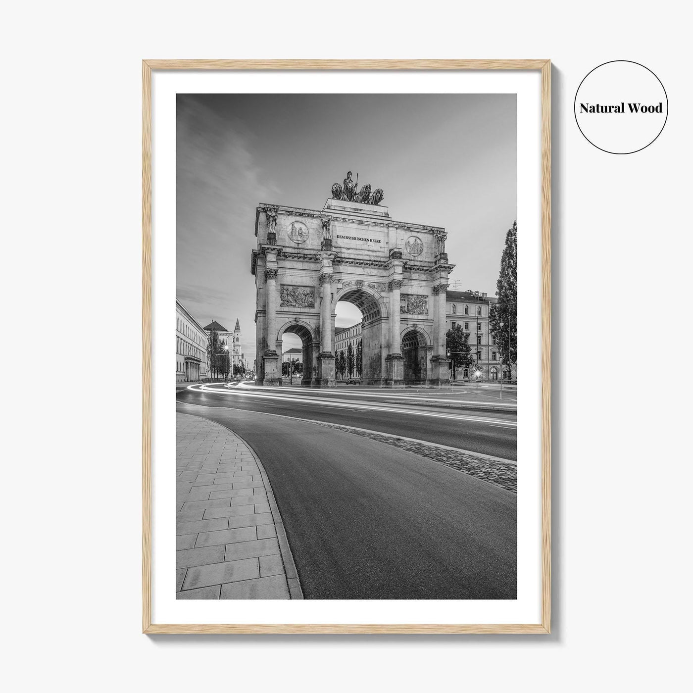 Munich Black and White Fine Art Photo Print, Siegestor, Bavaria, Germany Wall Poster