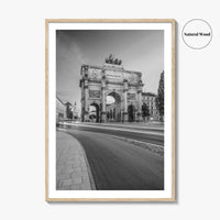 Munich Black and White Fine Art Photo Print, Siegestor, Bavaria, Germany Wall Poster