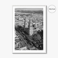 Morelia Black and White Fine Art Photo Print, Cathedral Michoacán Mexico Poster