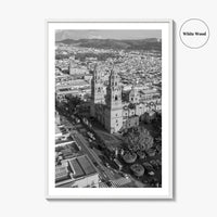 Morelia Black and White Fine Art Photo Print, Cathedral Michoacán Mexico Poster