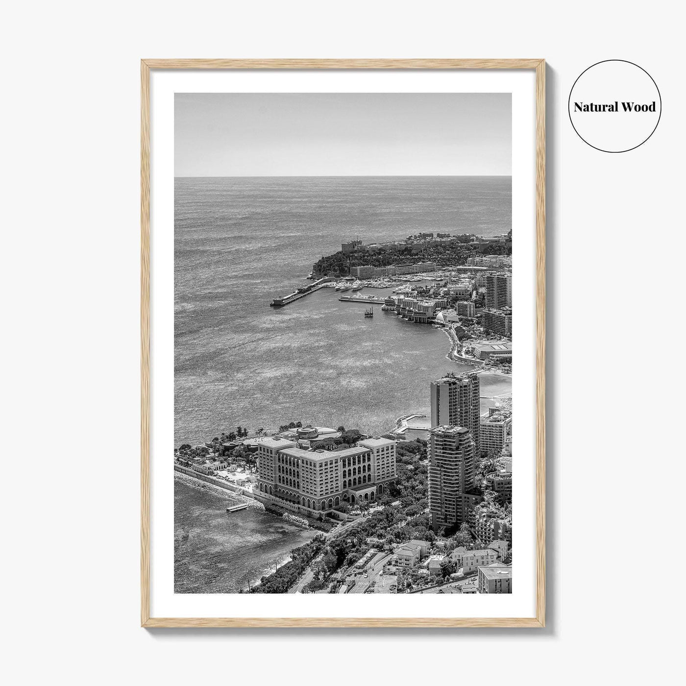 Monaco Skyline Black and White Fine Art Photo Print, Monte Carlo, Europe Poster