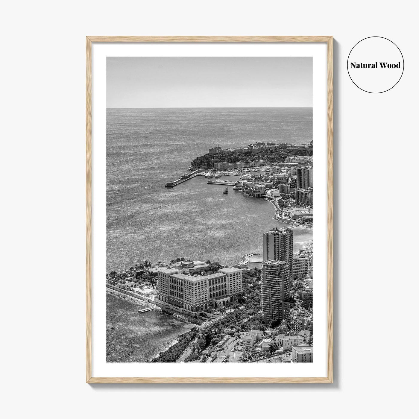 Monaco Skyline Black and White Fine Art Photo Print, Monte Carlo, Europe Poster