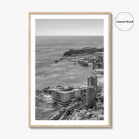 Monaco Skyline Black and White Fine Art Photo Print, Monte Carlo, Europe Poster