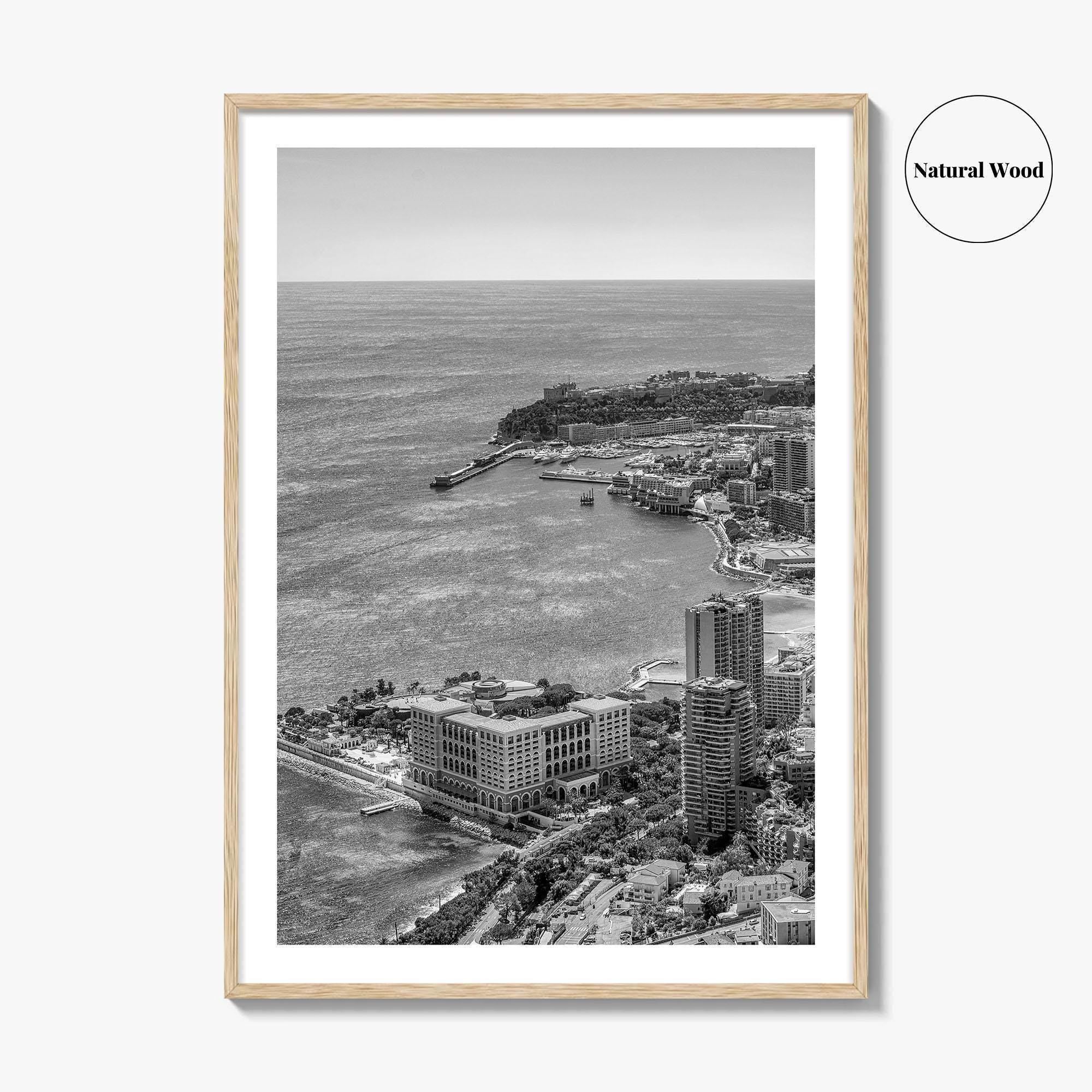 Monaco Skyline Black and White Fine Art Photo Print, Monte Carlo, Europe Poster