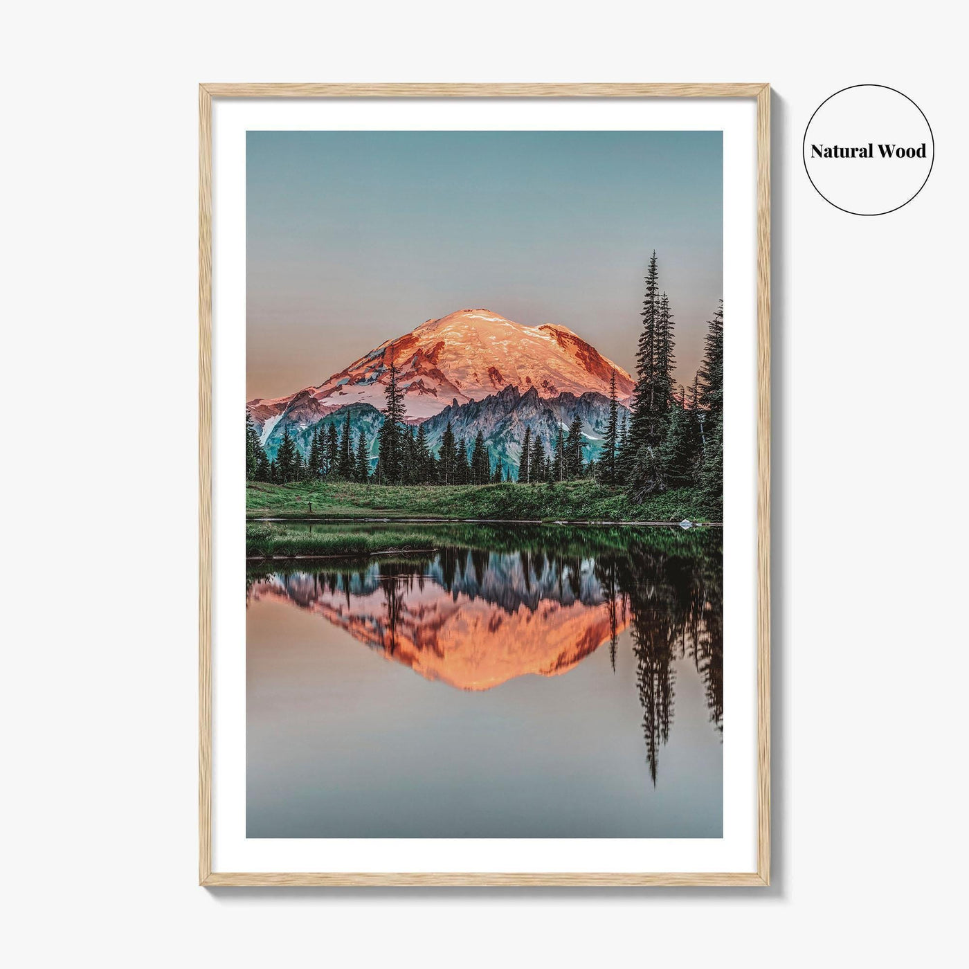 Mount Rainier Fine Art Photo Print, Tipsoo Lake, National Park, Washington USA Poster