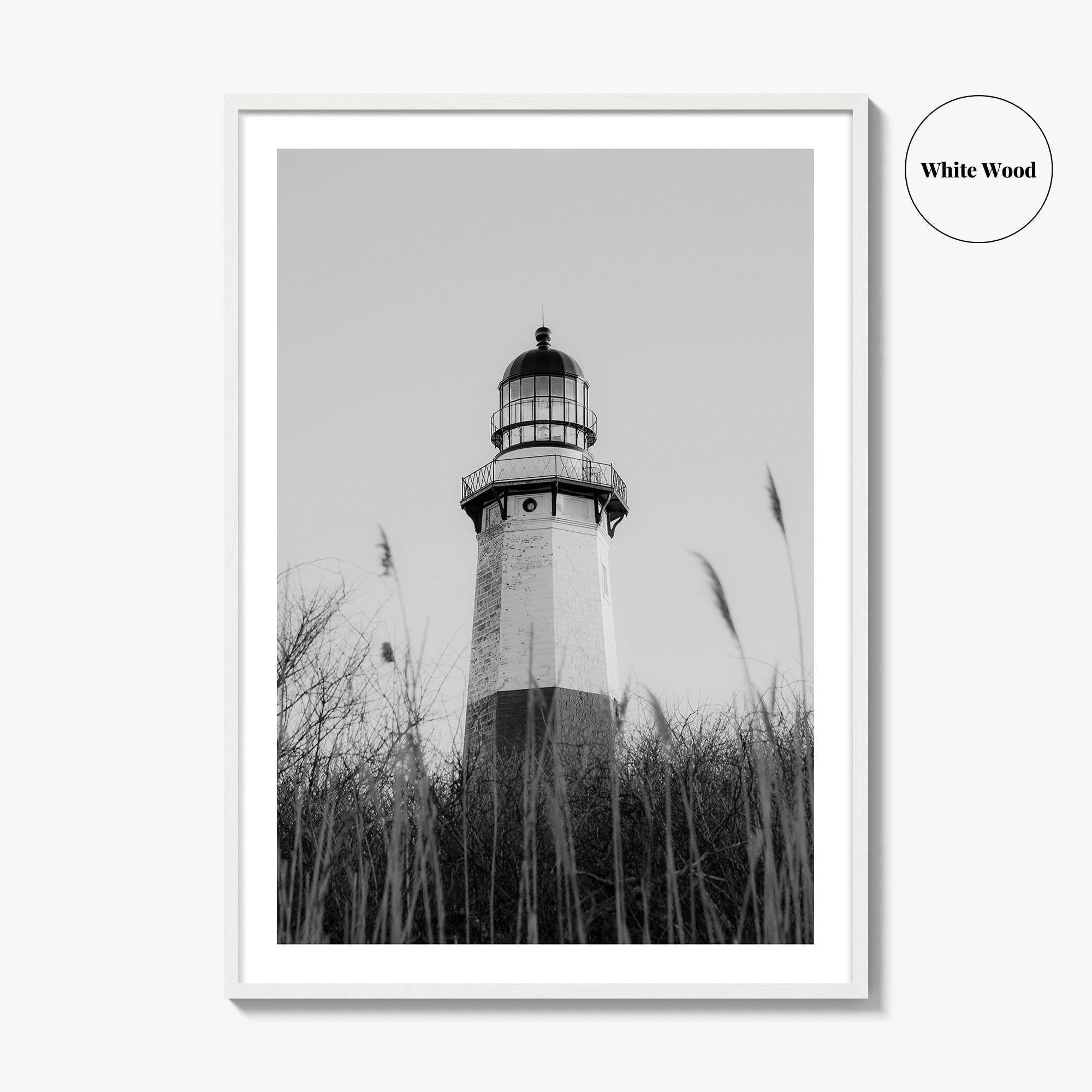 Montauk Black and White Fine Art Photo Print, Lighthouse, Hamptons, Long Island Poster