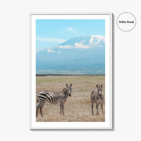 Mount Kilimanjaro Fine Art Photo Print, Zebra, Tanzania Poster, Amboseli National Park