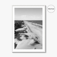 Nags Head Black and White Fine Art Photo Print, Outer Banks Fishing Pier Poster