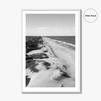 Nags Head Black and White Fine Art Photo Print, Outer Banks Fishing Pier Poster