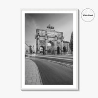 Munich Black and White Fine Art Photo Print, Siegestor, Bavaria, Germany Wall Poster