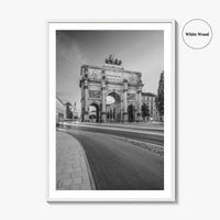 Munich Black and White Fine Art Photo Print, Siegestor, Bavaria, Germany Wall Poster