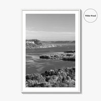 Mississippi River Black and White Fine Art Photo Print, Autumn Landscape USA Poster