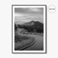 Mount Mitchell Black and White Fine Art Photo Print, Blue Ridge Mountains Poster