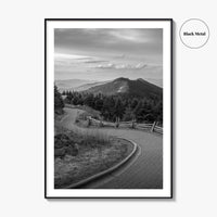 Mount Mitchell Black and White Fine Art Photo Print, Blue Ridge Mountains Poster