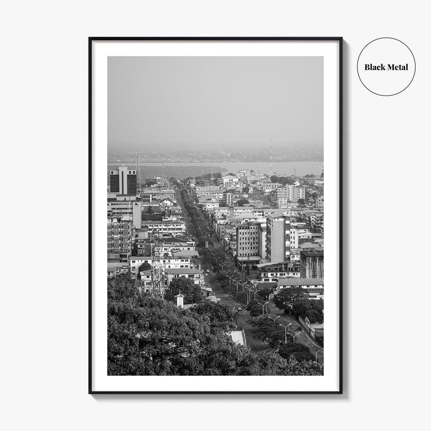 Monrovia Black and White Fine Art Photo Print, Liberia Cityscape Wall Decor Poster