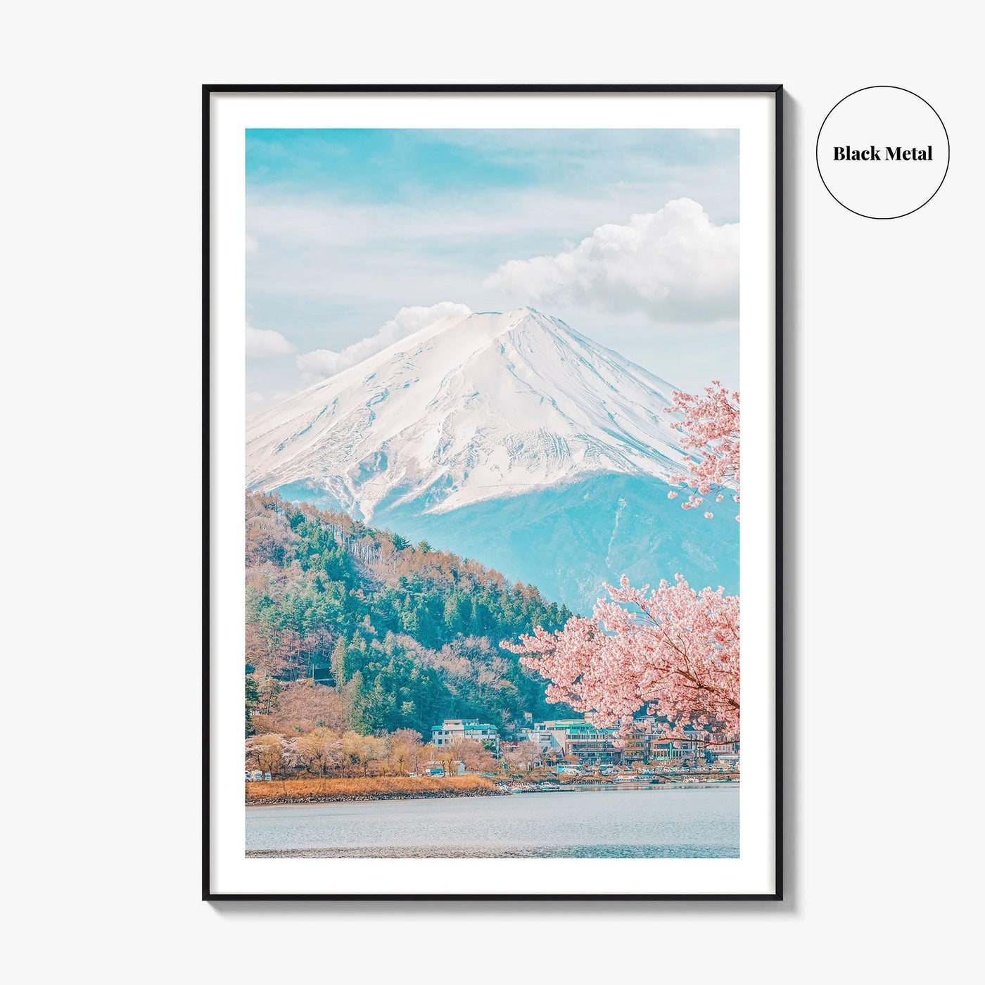 Mount Fuji Fine Art Photo Print, Kawaguchiko Japan, Sakura Cherry Blossom Wall Decor Poster
