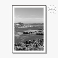 Mississippi River Black and White Fine Art Photo Print, Autumn Landscape USA Poster