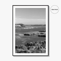 Mississippi River Black and White Fine Art Photo Print, Autumn Landscape USA Poster