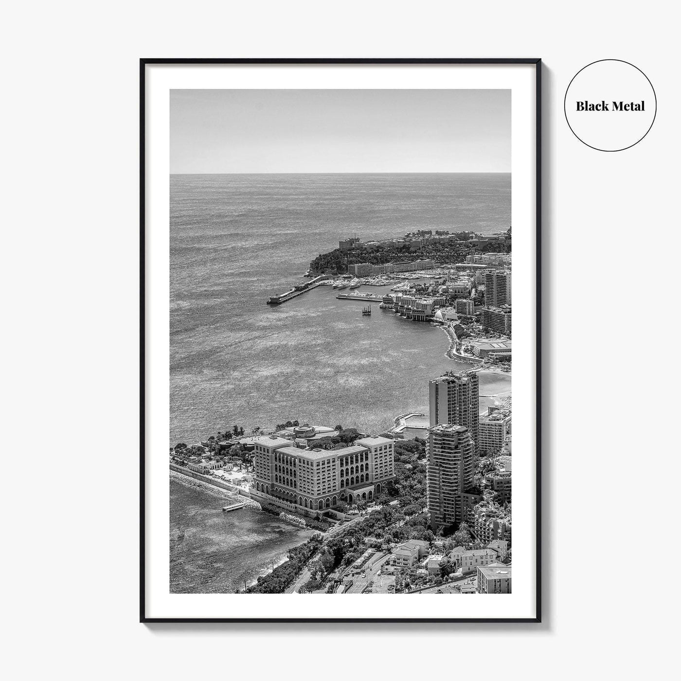 Monaco Skyline Black and White Fine Art Photo Print, Monte Carlo, Europe Poster