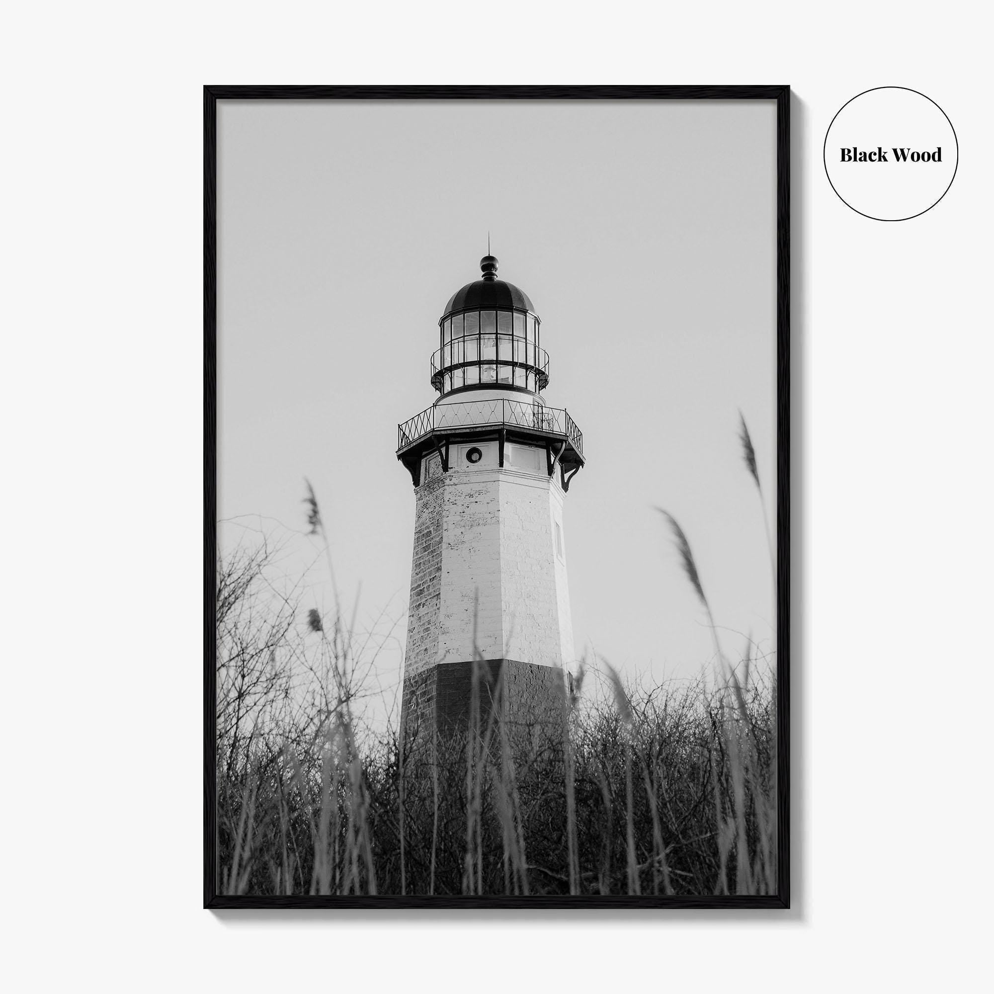 Montauk Black and White Fine Art Photo Print, Lighthouse, Hamptons, Long Island Poster