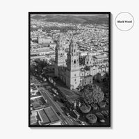 Morelia Black and White Fine Art Photo Print, Cathedral Michoacán Mexico Poster