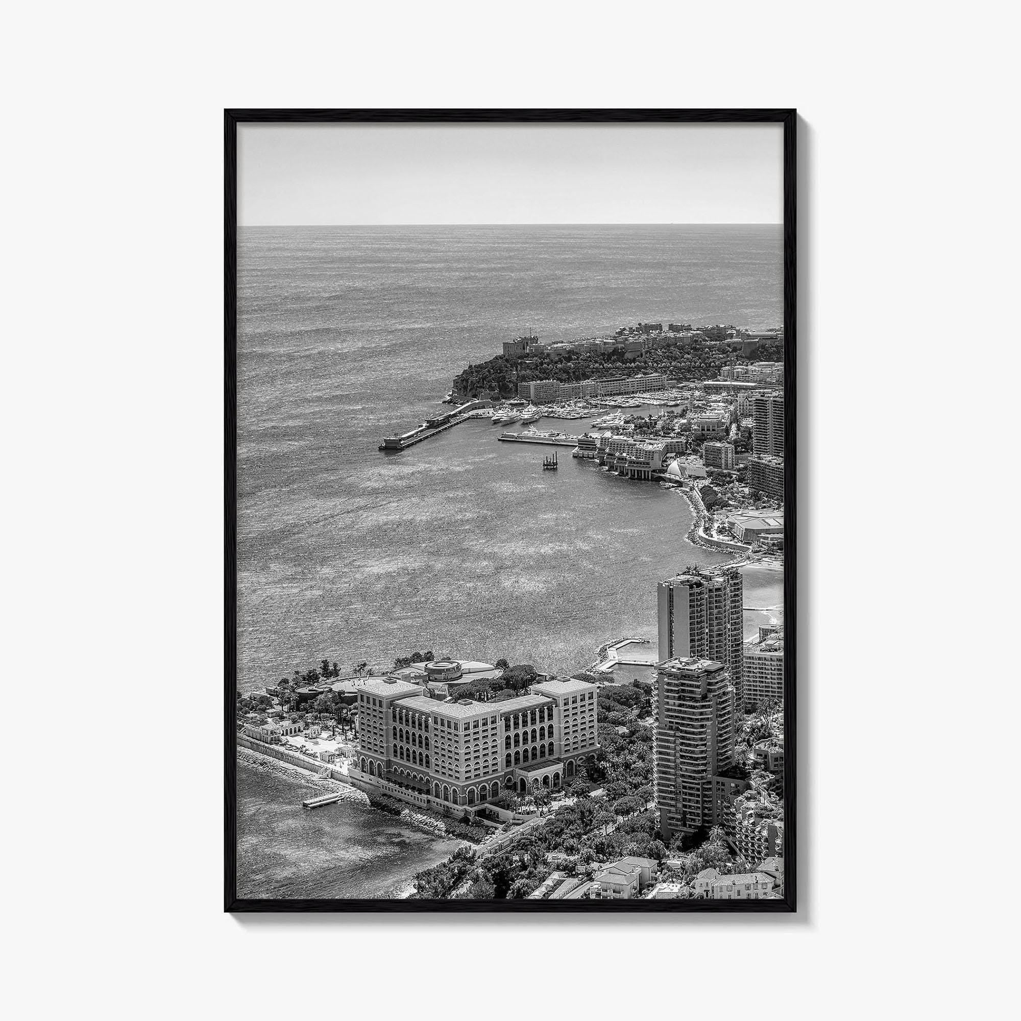 Monaco Skyline Black and White Fine Art Photo Print, Monte Carlo, Europe Poster