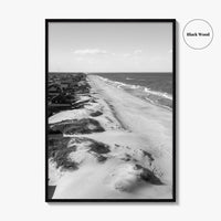 Nags Head Black and White Fine Art Photo Print, Outer Banks Fishing Pier Poster