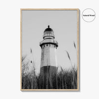 Montauk Black and White Fine Art Photo Print, Lighthouse, Hamptons, Long Island Poster