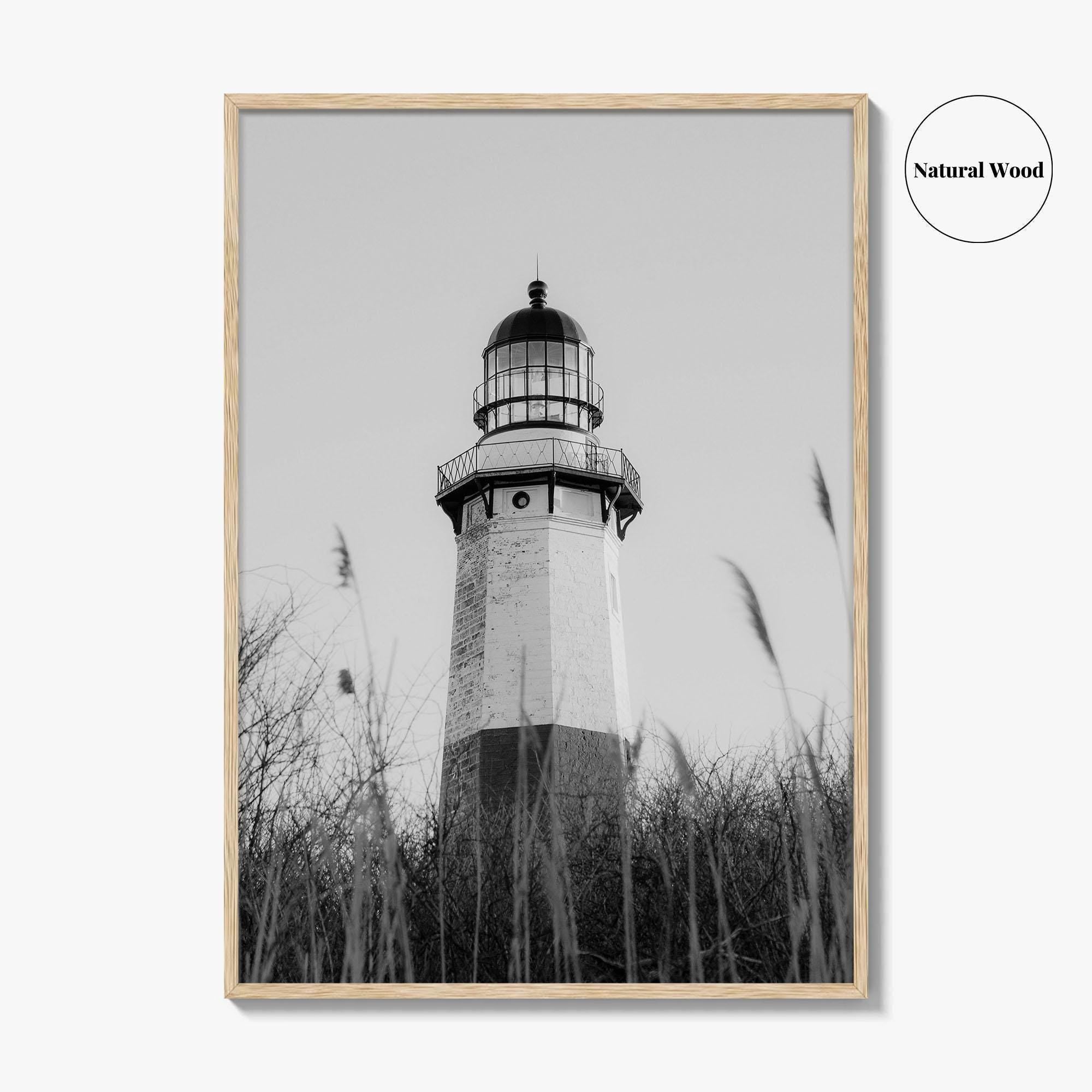 Montauk Black and White Fine Art Photo Print, Lighthouse, Hamptons, Long Island Poster
