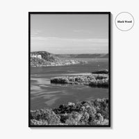 Mississippi River Black and White Fine Art Photo Print, Autumn Landscape USA Poster
