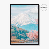 Mount Fuji Fine Art Photo Print, Kawaguchiko Japan, Sakura Cherry Blossom Wall Decor Poster