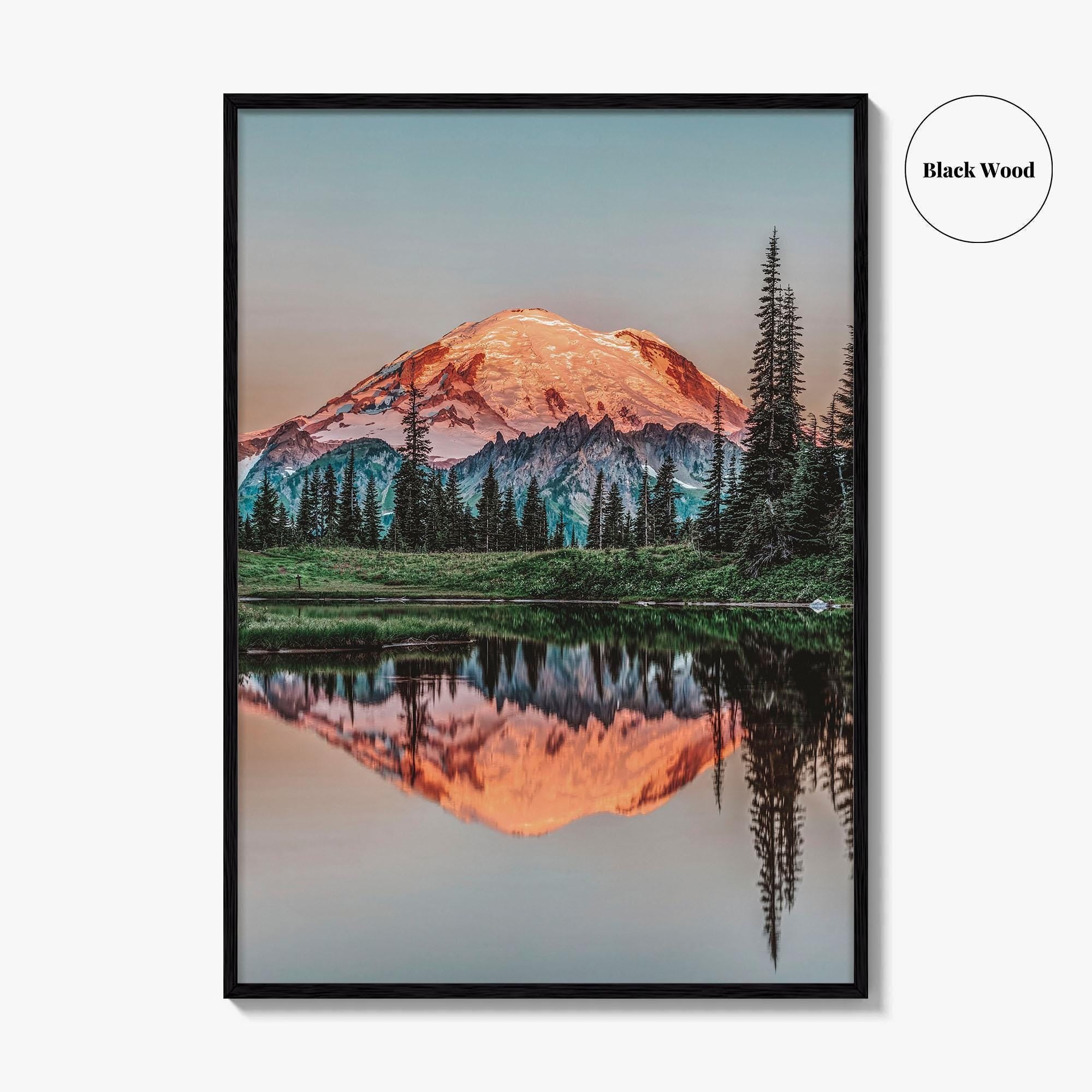 Mount Rainier Fine Art Photo Print, Tipsoo Lake, National Park, Washington USA Poster