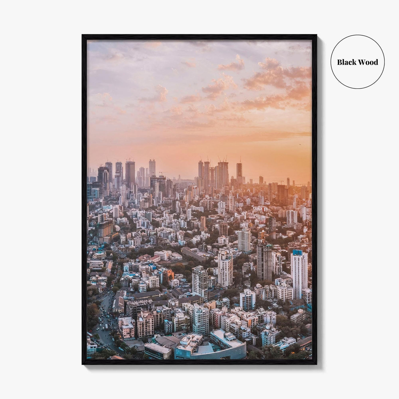 Mumbai Skyline Fine Art Photo Print, Bandra Worli Sea Link, Mahim Bay, India Poster
