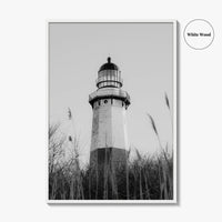 Montauk Black and White Fine Art Photo Print, Lighthouse, Hamptons, Long Island Poster