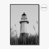 Montauk Black and White Fine Art Photo Print, Lighthouse, Hamptons, Long Island Poster