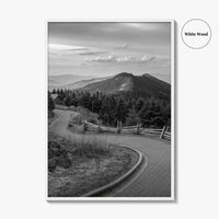 Mount Mitchell Black and White Fine Art Photo Print, Blue Ridge Mountains Poster
