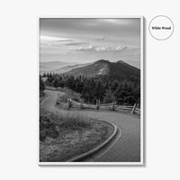Mount Mitchell Black and White Fine Art Photo Print, Blue Ridge Mountains Poster