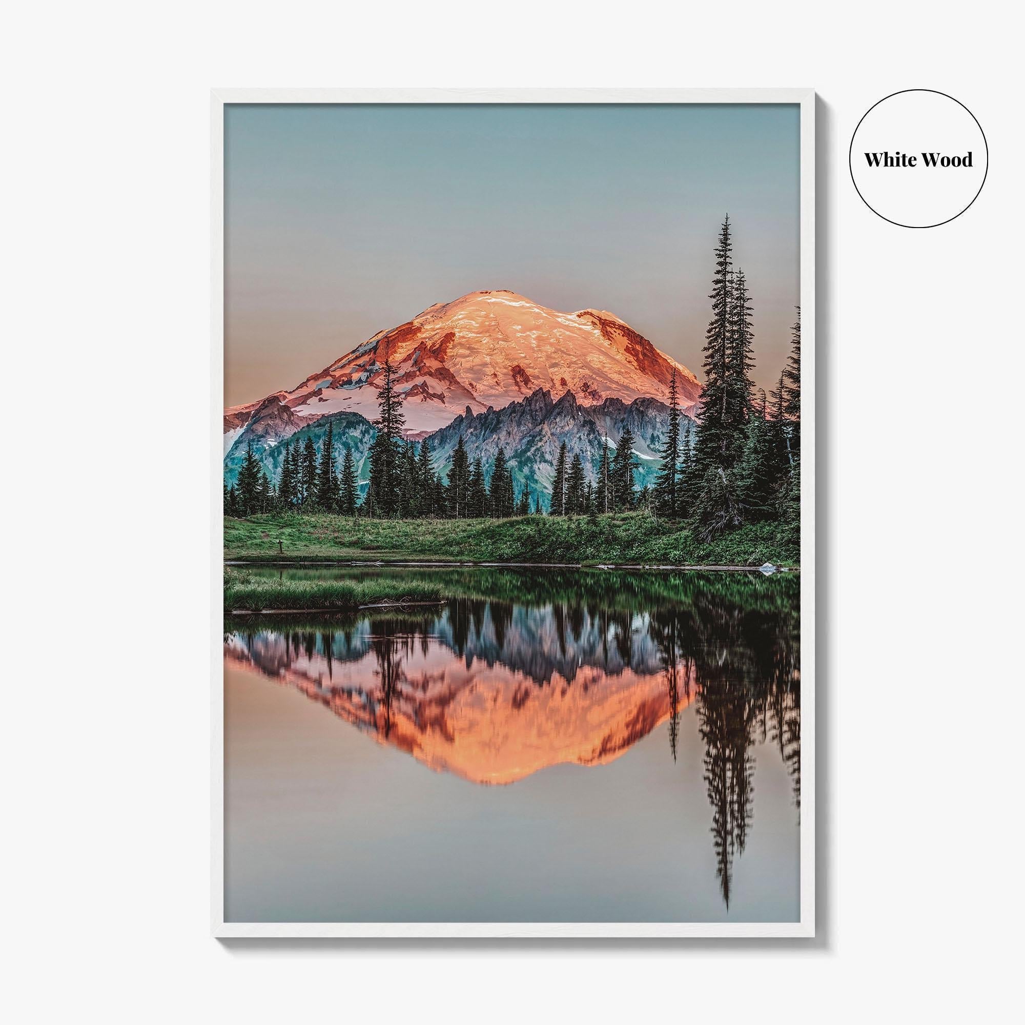 Mount Rainier Fine Art Photo Print, Tipsoo Lake, National Park, Washington USA Poster