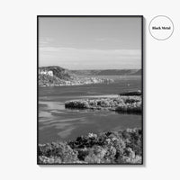 Mississippi River Black and White Fine Art Photo Print, Autumn Landscape USA Poster
