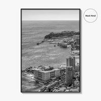 Monaco Skyline Black and White Fine Art Photo Print, Monte Carlo, Europe Poster